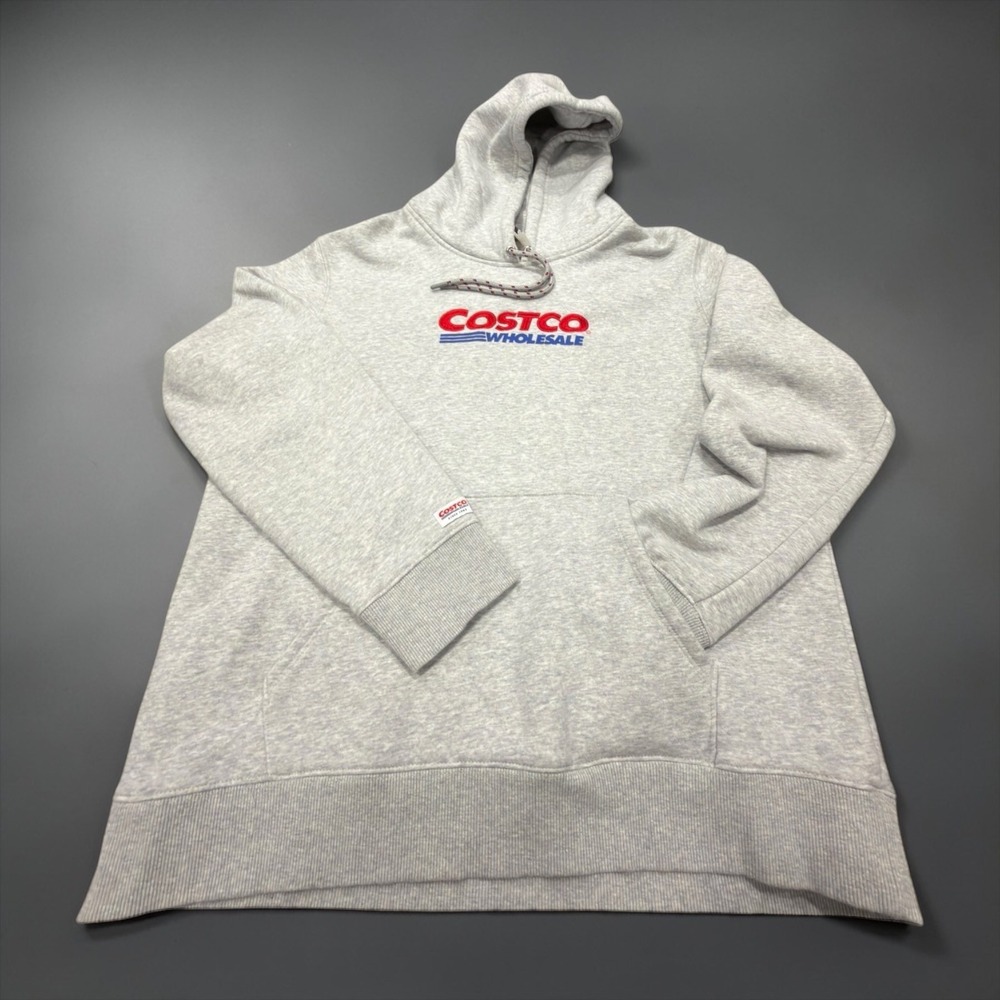 Kirkland Signature Costco Wholesale Hoodie Mens Med Gray Embroidered Logo